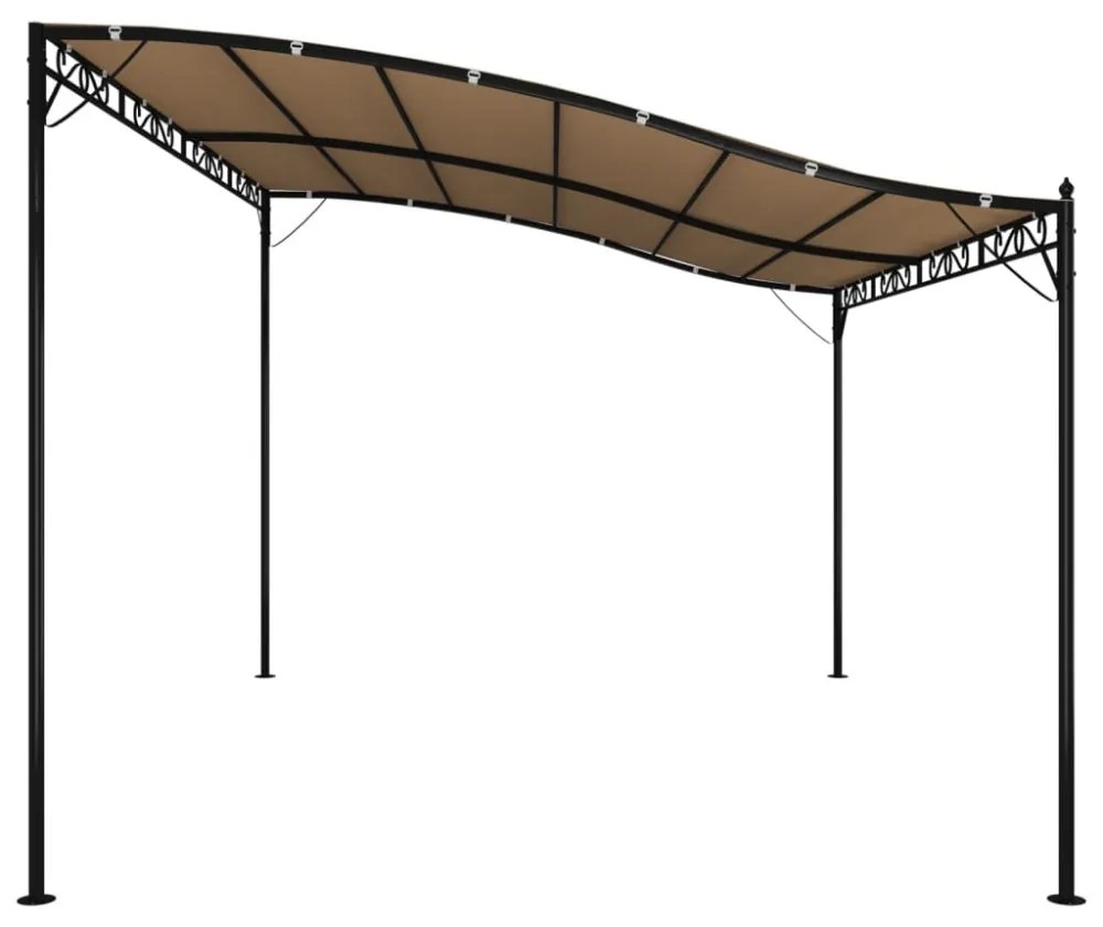 tópszínű szövet és acél pavilon 4 x 3 m 180 g/m²