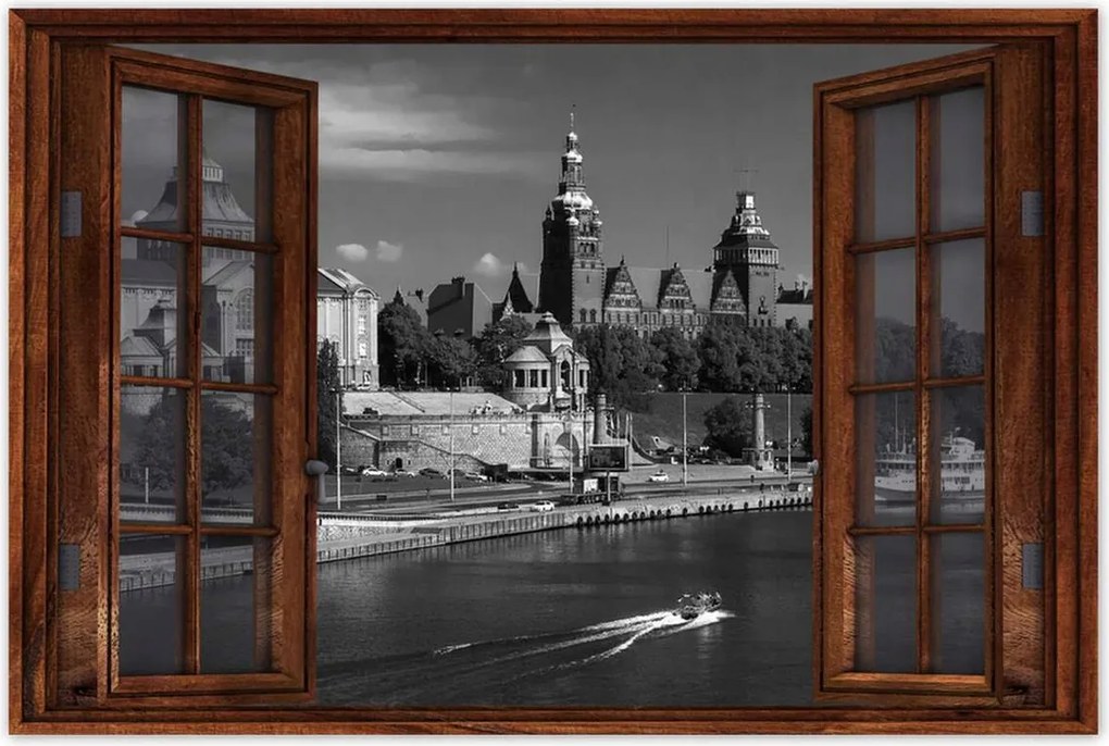 Poszterek 90x60 Fekete-fehér Szczecin