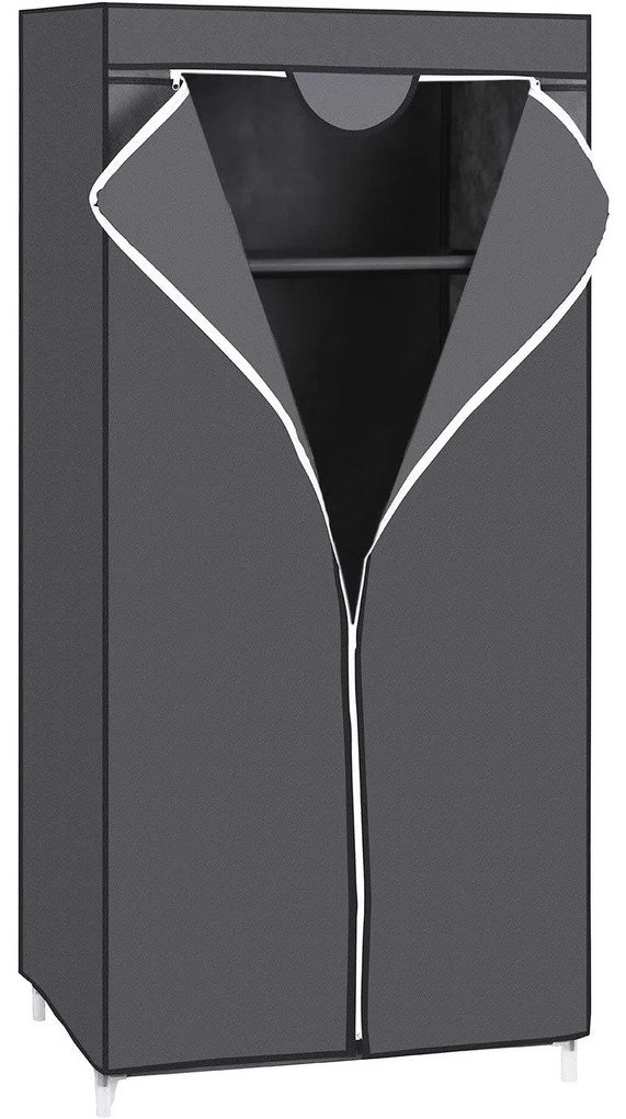 Szövet gardrób, összecsukható szekrény, szürke