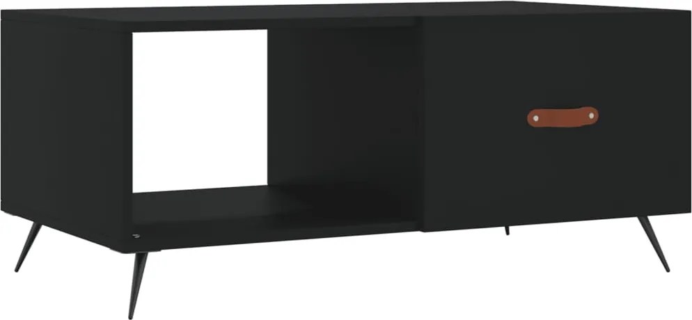 vidaXL fekete szerelt fa dohányzóasztal 90 x 50 x 40 cm
