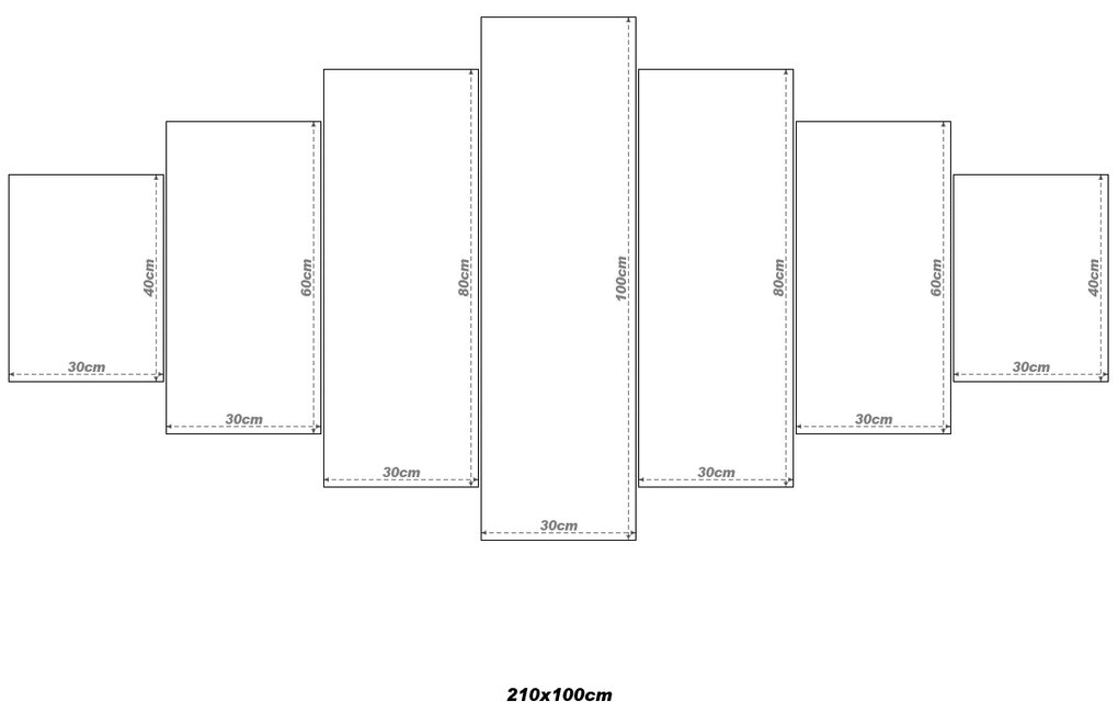 Gario Órás falikép Esti Manhattan - 7 részes Méret: 210 x 100 cm