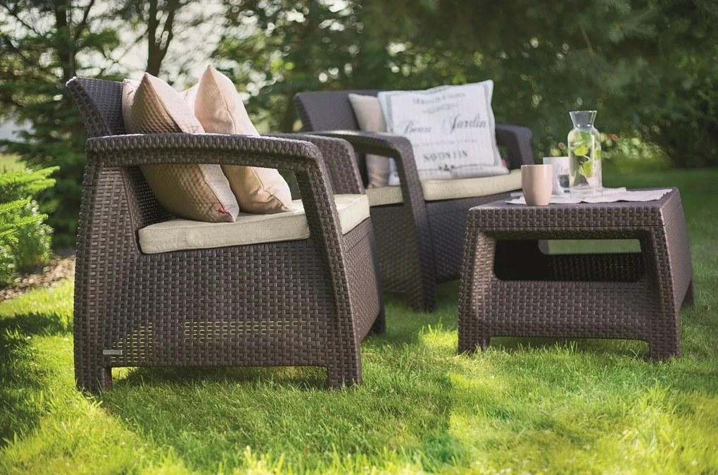 Keter Corfu WEEKEND kerti szett, barna