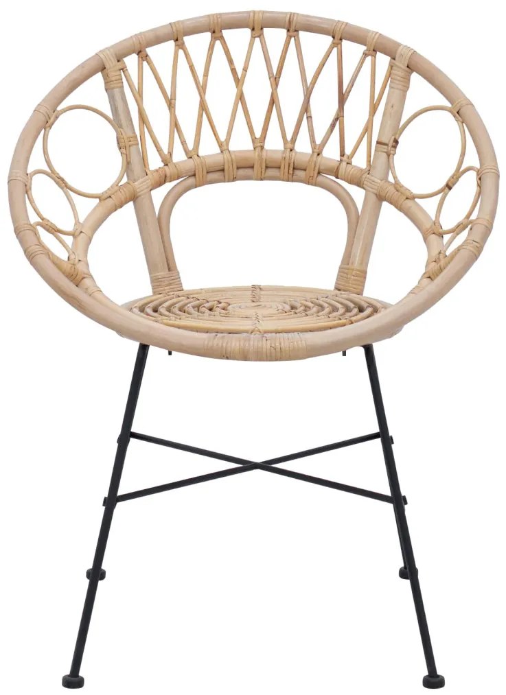 Étkezőszék 2 pcs Természetes 65 x 55,5 x 81 cm Rattan és Vas