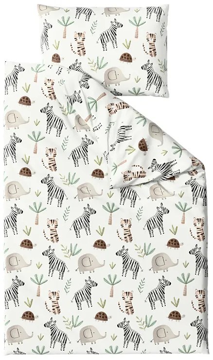 Krepp ágynemű kiságyhoz Renforcé JUNGARI krémszínű Ágyneműhuzat mérete: 45 x 65 cm | 90 x 140 cm