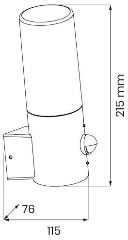 HARLEM kültéri fali lámpa szenzorral 1xE27/60W/230V IP44 fekete