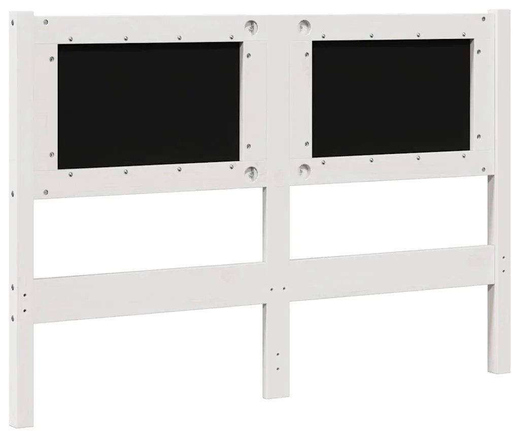 Kárpitozott fejtámla fejtámlával Fehér 120 cm Tömör fenyőfa