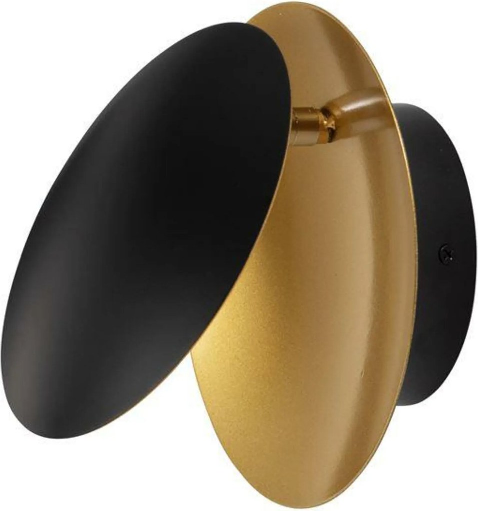 Nova Luce fali lámpa Shell fekete és arany alumínium és vas Led 7W 3000