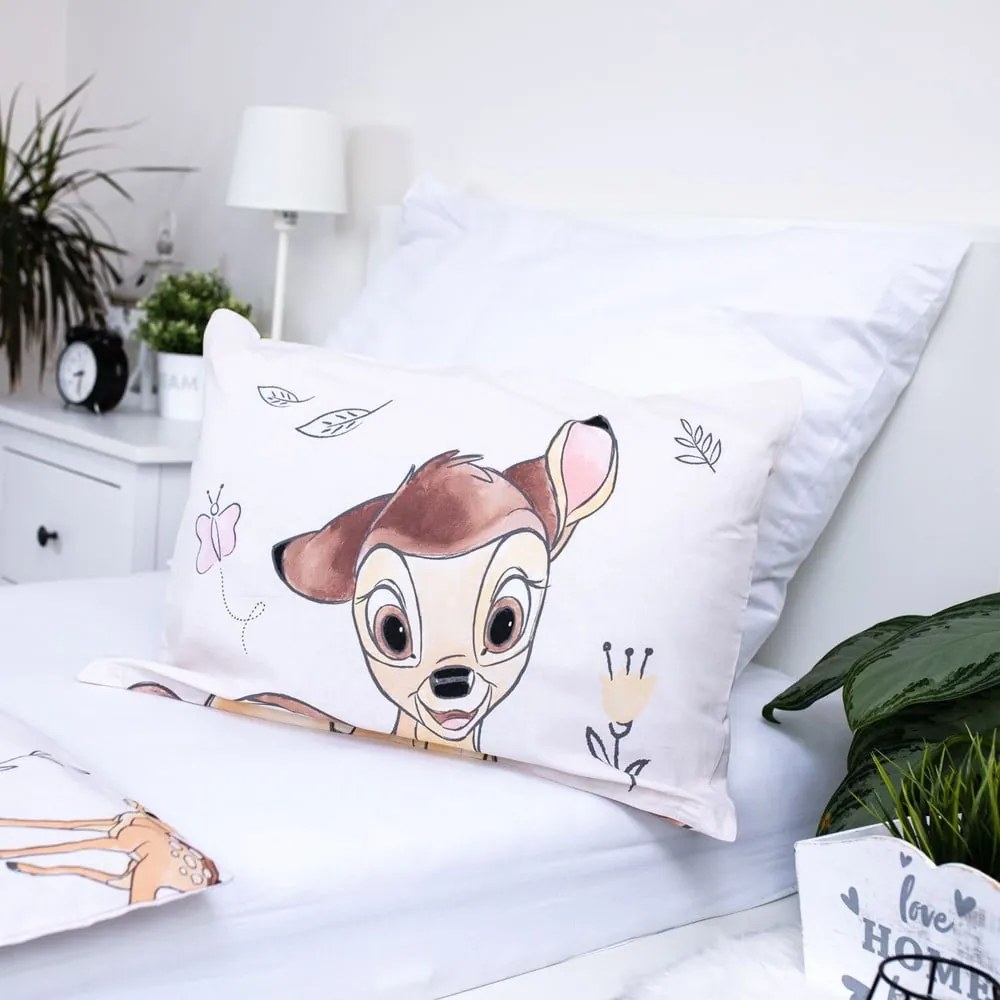 Pamut gyerek ágyneműhuzat babaágyhoz 100x135 cm Bambi "Beige" – Jerry Fabrics