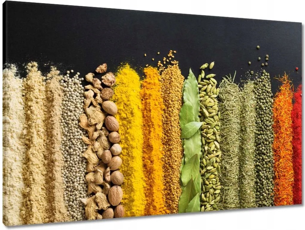 Vászonkép 90x60 Színes fűszer szett