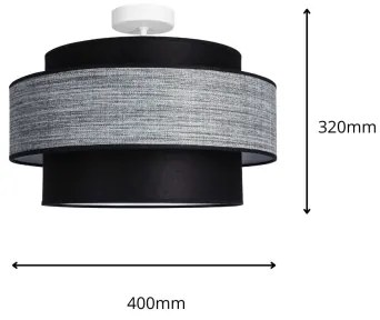 Felületre szerelhető csillár  GRACE 1xE27/60W/230V átm. 40 cm fekete/szürke