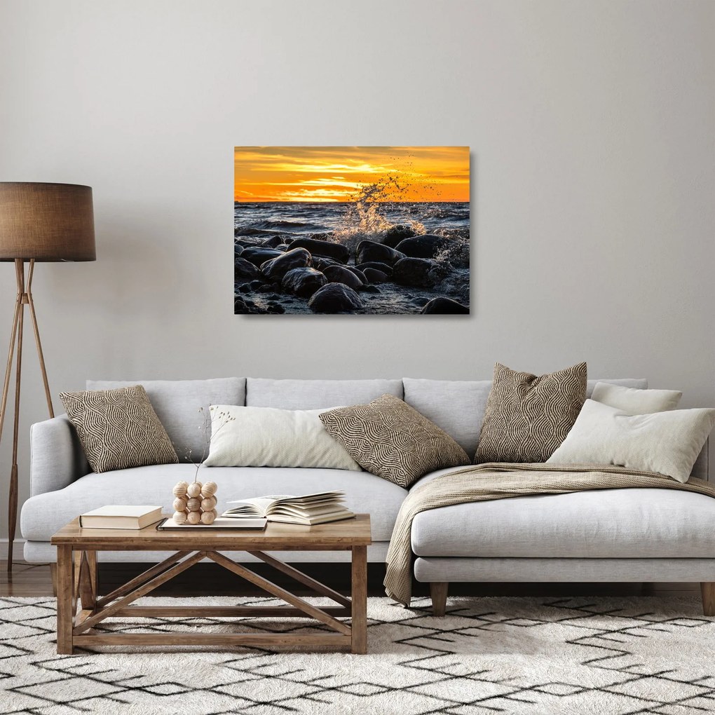 A tenger hullámai képe (üvegen) (70x50 cm)