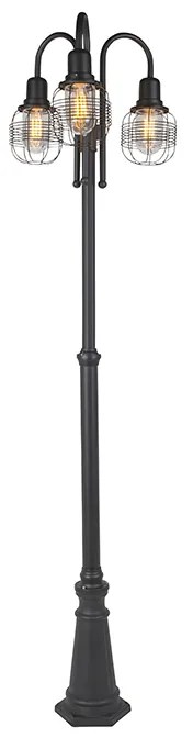 Okos kültéri lámpa fekete 3-fényes IP44 WiFi ST64-gyel - Guardado