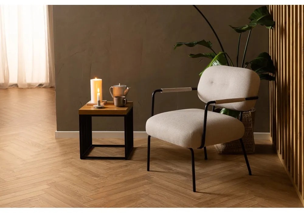 Tárolóasztal tölgyfa dekoros asztallappal 40x40 cm Strington – Actona