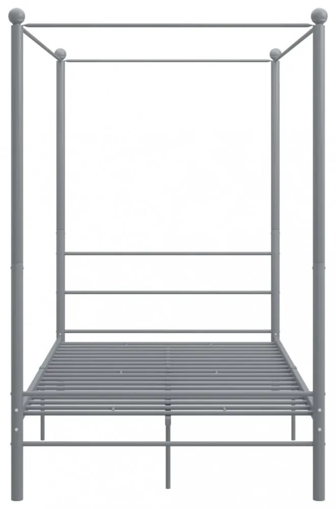 vidaXL szürke fém baldachinos ágykeret 120 x 200 cm