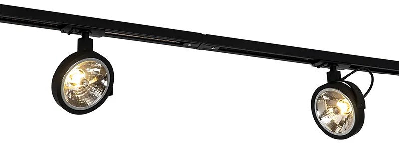 Sínrendszer 5 spotlámpával fekete 1 fázisú - Go