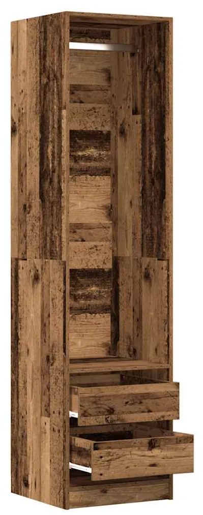 vidaXL antik fa színű szerelt fa ruhásszekrény 50 x 50 x 200 cm