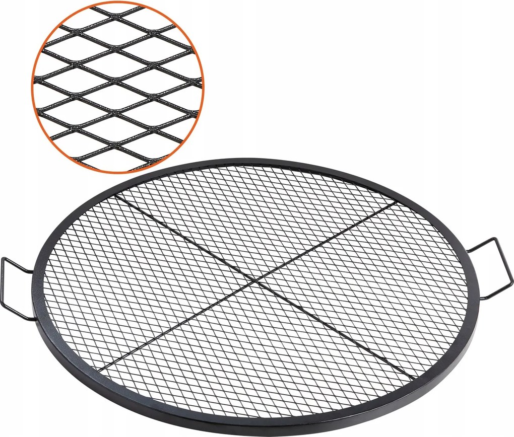Tűzrakó rács 91 cm acél fogantyúval hordozható túragrill
