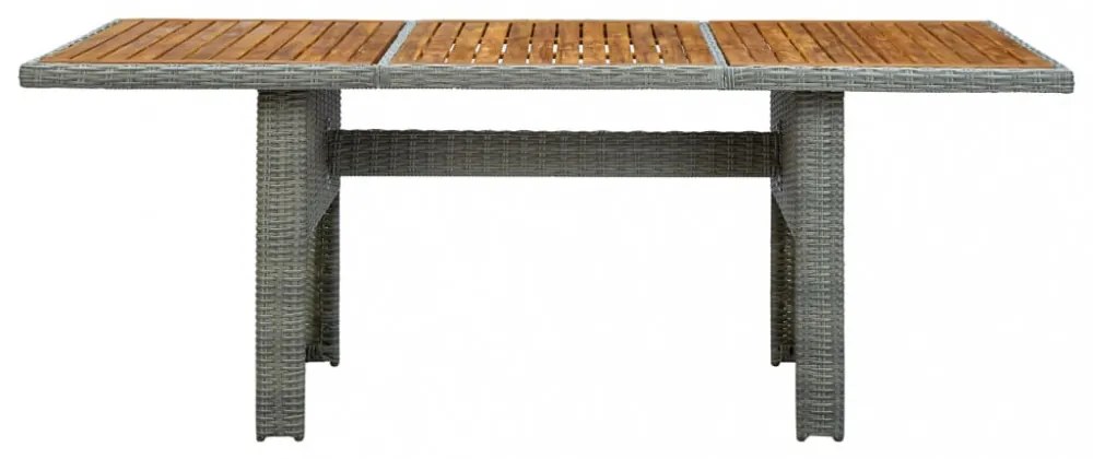 vidaXL 7 részes világosszürke polyrattan kültéri étkezőszett párnákkal