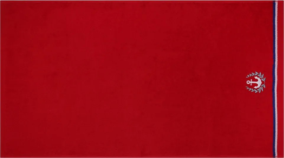 Maritim törülköző, piros, 70×140 cm
