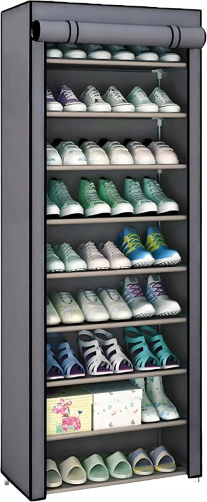Textil Cipősszekrény összecsukható cipősszekrény nagy anyagpolc 160cm
