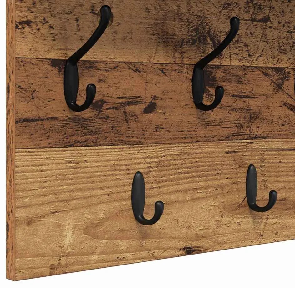 Fali Kabáthorog polcokkal Régi fa 80 x 40 x 12 cm Faanyag