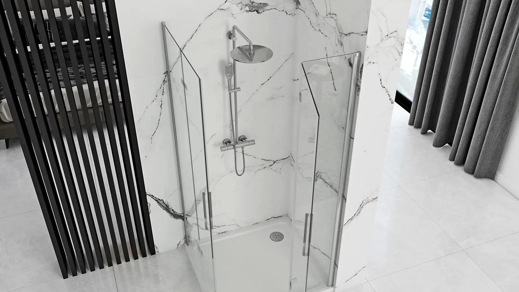Zuhanykabin Rea Molier Chrome Double 80x90
