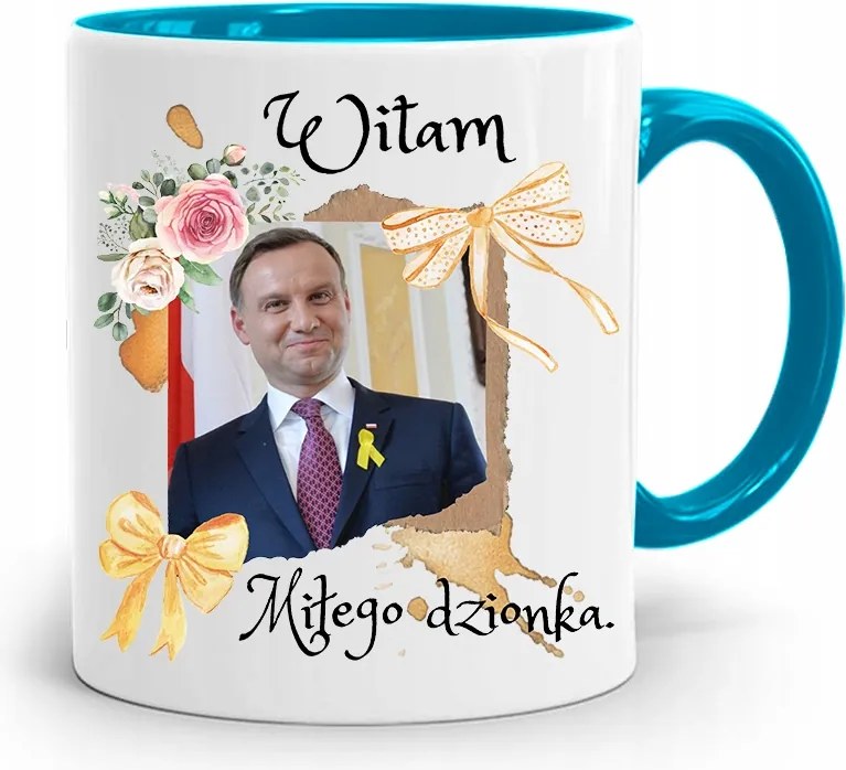 Duda András Kék Elnöki Bögre Neked, fényképes nyomattal