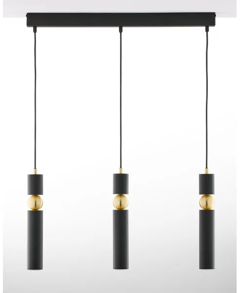 Jupiter 2004 - Csillár zsinóron ALAS 3xGU10/10W/230V fekete/arany