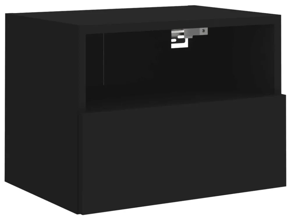 fekete szerelt fa fali TV-szekrény 40 x 30 x 30 cm