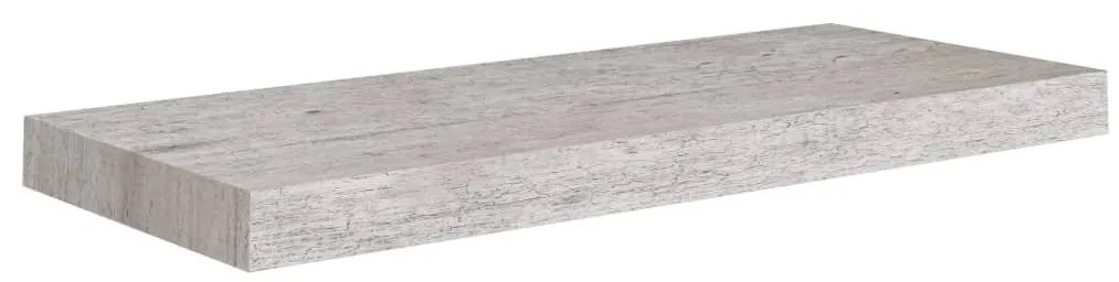 4 db betonszürke MDF lebegő fali polc 60 x 23,5 x 3,8 cm