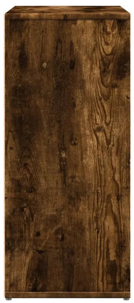 2 db füstös tölgy színű szerelt fa tálalószekrény 60x31x70 cm