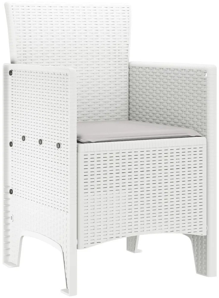 Kerti Szék 4 db Fehér Rattan Standard Tartós Kültéri székek