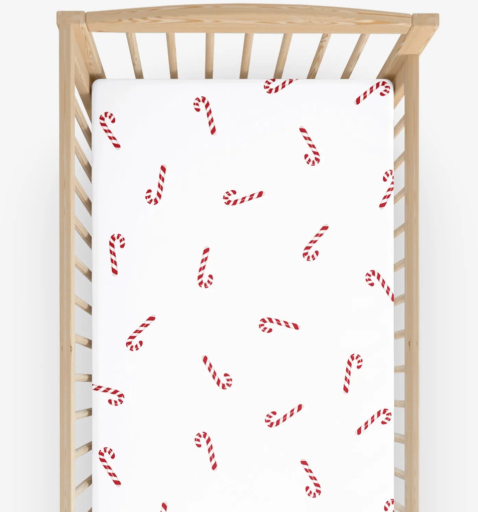 Goldea karácsonyi gyermek gumis pamut lepedő kiságyba - édes karácsony 60 x 120 cm