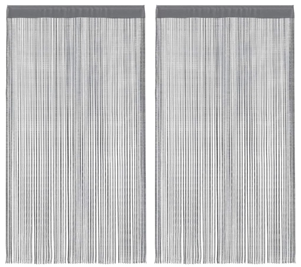 2 db antracit zsinórfüggöny 140 x 250 cm