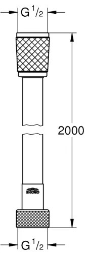 GROHE 27173002 - VITALIOFLEX COMFORT zuhanytömlő 2000 mm, fényes króm