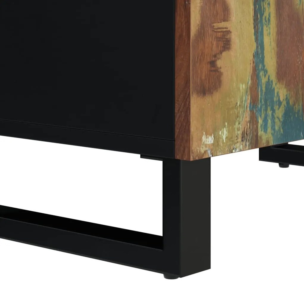 tömör 2-ajtós újrahasznosított fa tálalószekrény 60x33x75 cm