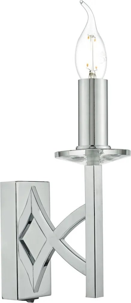 DAR LIGHTING LYO0750 LYON Kristály Fali Lámpa Csiszolt króm E14 IP20