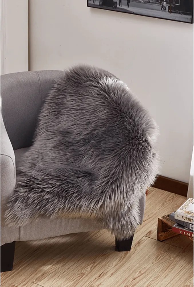 Műszőrme, szürke, 60x90, EBONY TYP 5