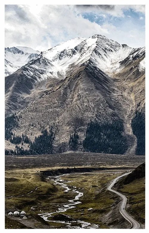 Poszter  gyönyörű hegyi panoráma