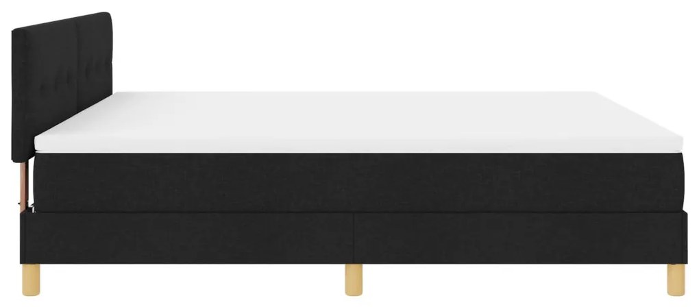 vidaXL Boxspring Ágy Matraccal Fekete 180x200 cm Szövet