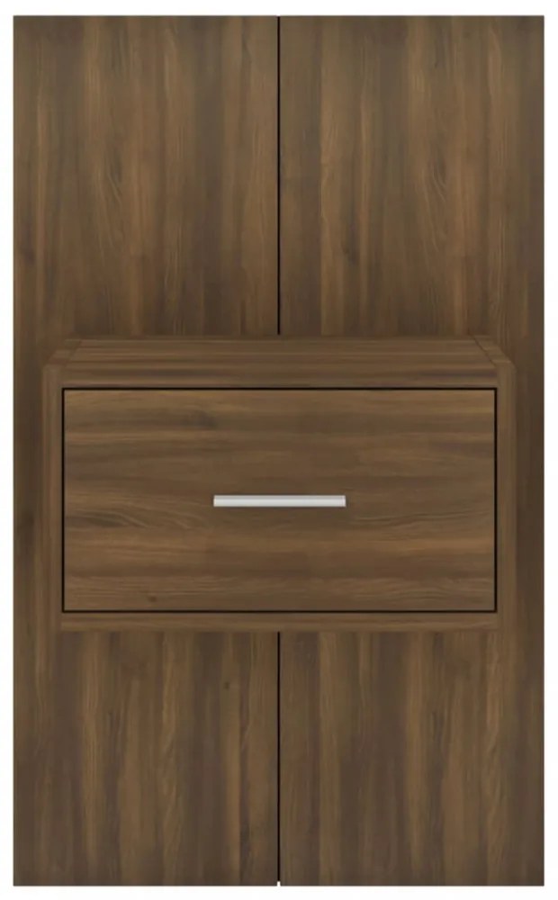 barna tölgyszínű falra szerelhető éjjeliszekrény