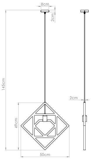 Sollux SL.1757 - Csillár zsinóron CARO 1xE27/15W/230V bükkfa
