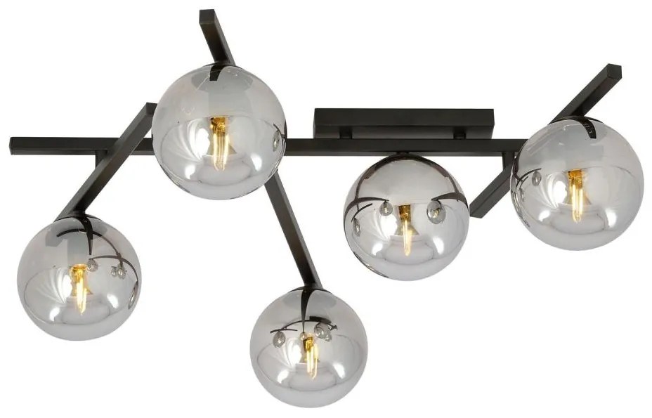 Mennyezeti lámpa SMART 5xE14/10W/230V fekete/szürke