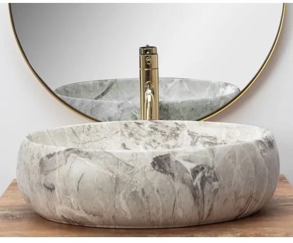 REA-U1020 - LINDA munkalapra helyezhető mosdó, 34x48,5 cm, kerámia/kőhatású