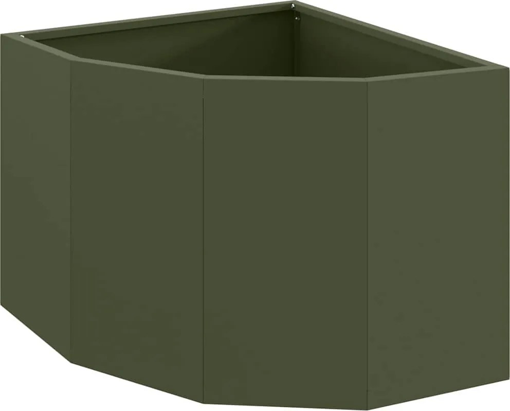 vidaXL Sarok Virágtartó Oliva zöld 45 x 45 x 35 cm Acél