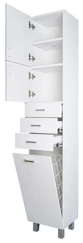 Viva STYLE Fürdőszoba ÁLLÓSZEKRÉNY 192 magas szennyestartós - BALOS - 35 x 28 x 192 cm