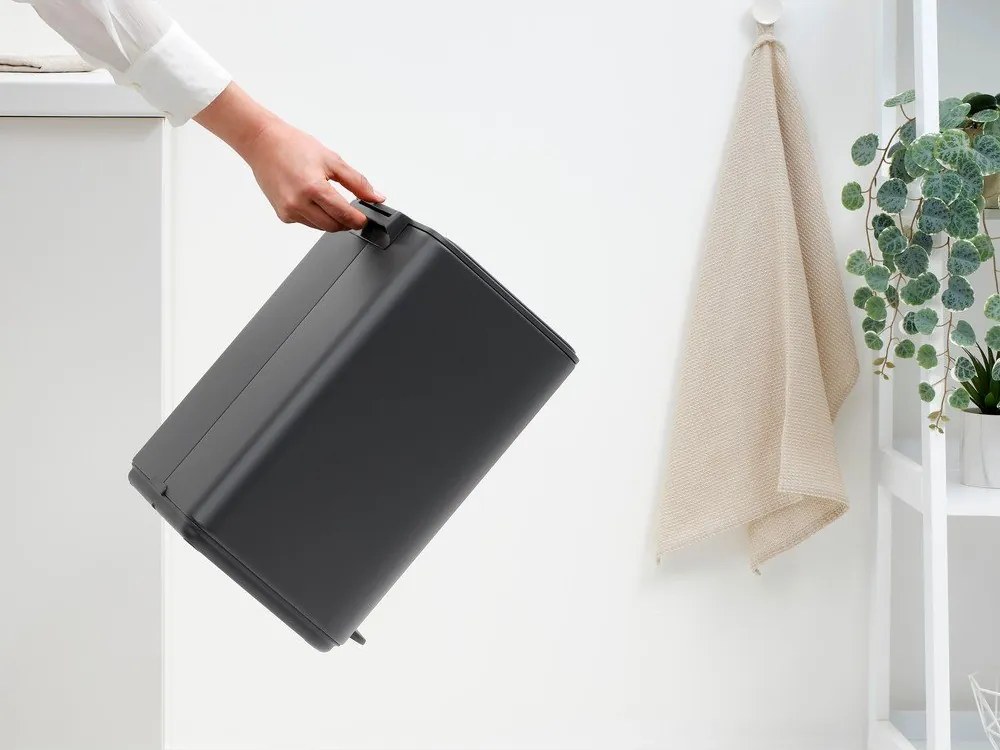 Sötétszürke acél pedálos szemetes 12 l Bo – Brabantia