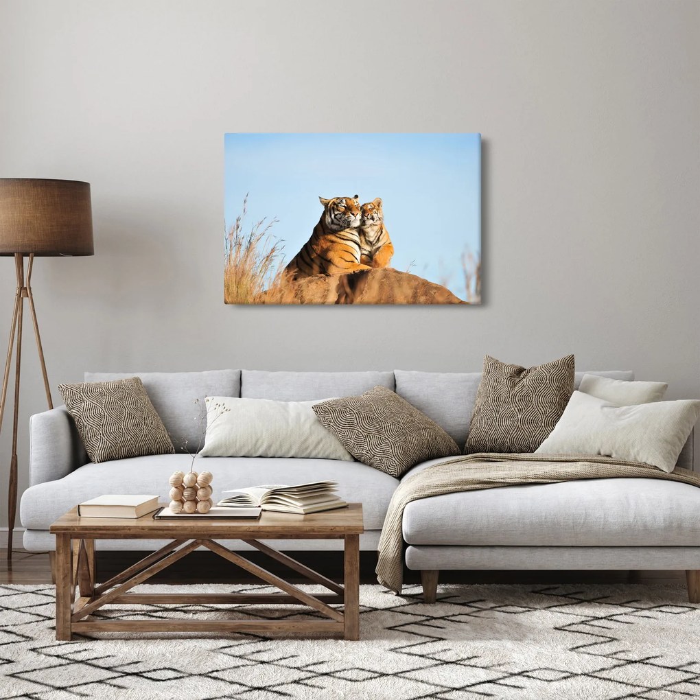 Kép - Tigris és a kölyke (90x60 cm)