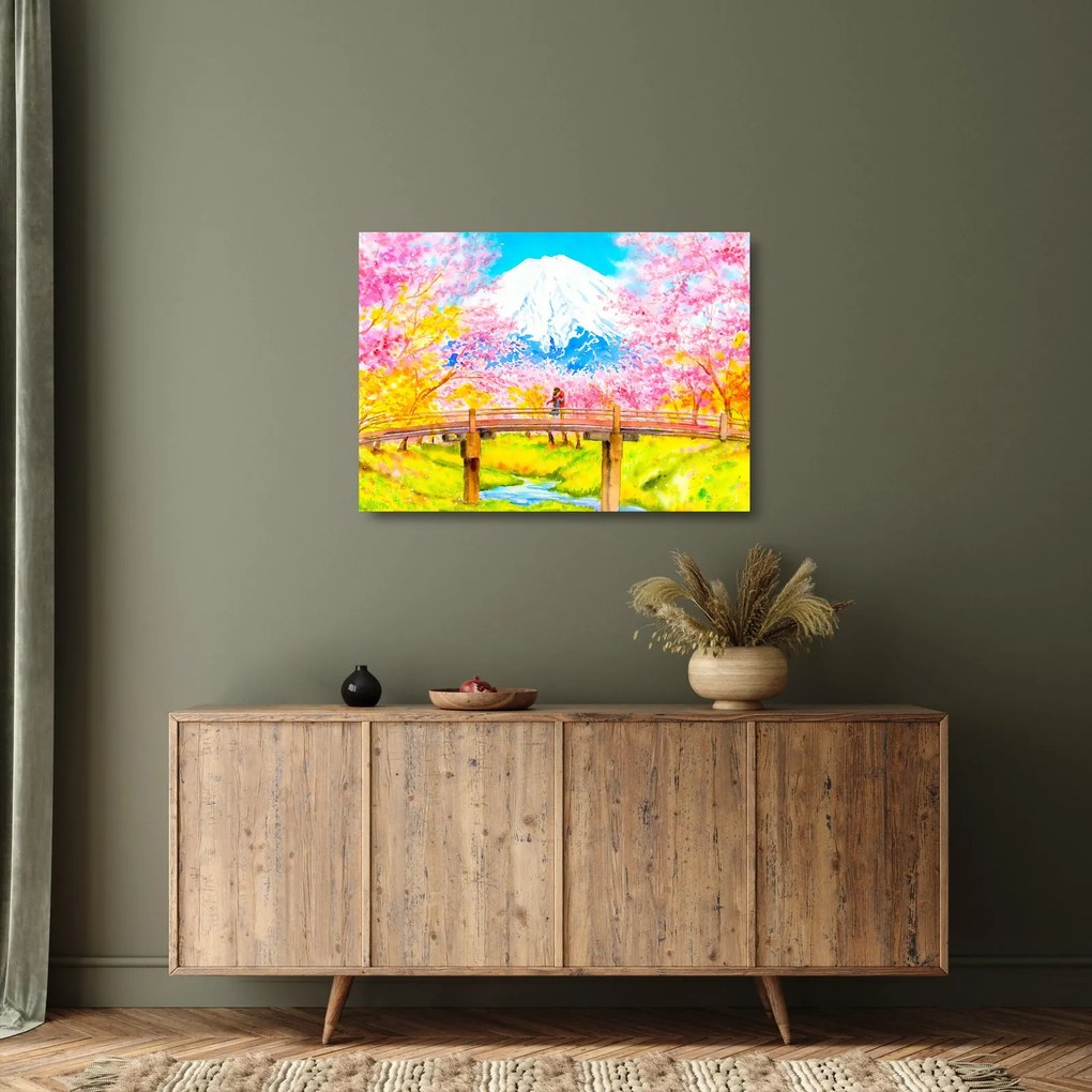 Kép - festett pár, akvarell (üvegen) (70x50 cm)