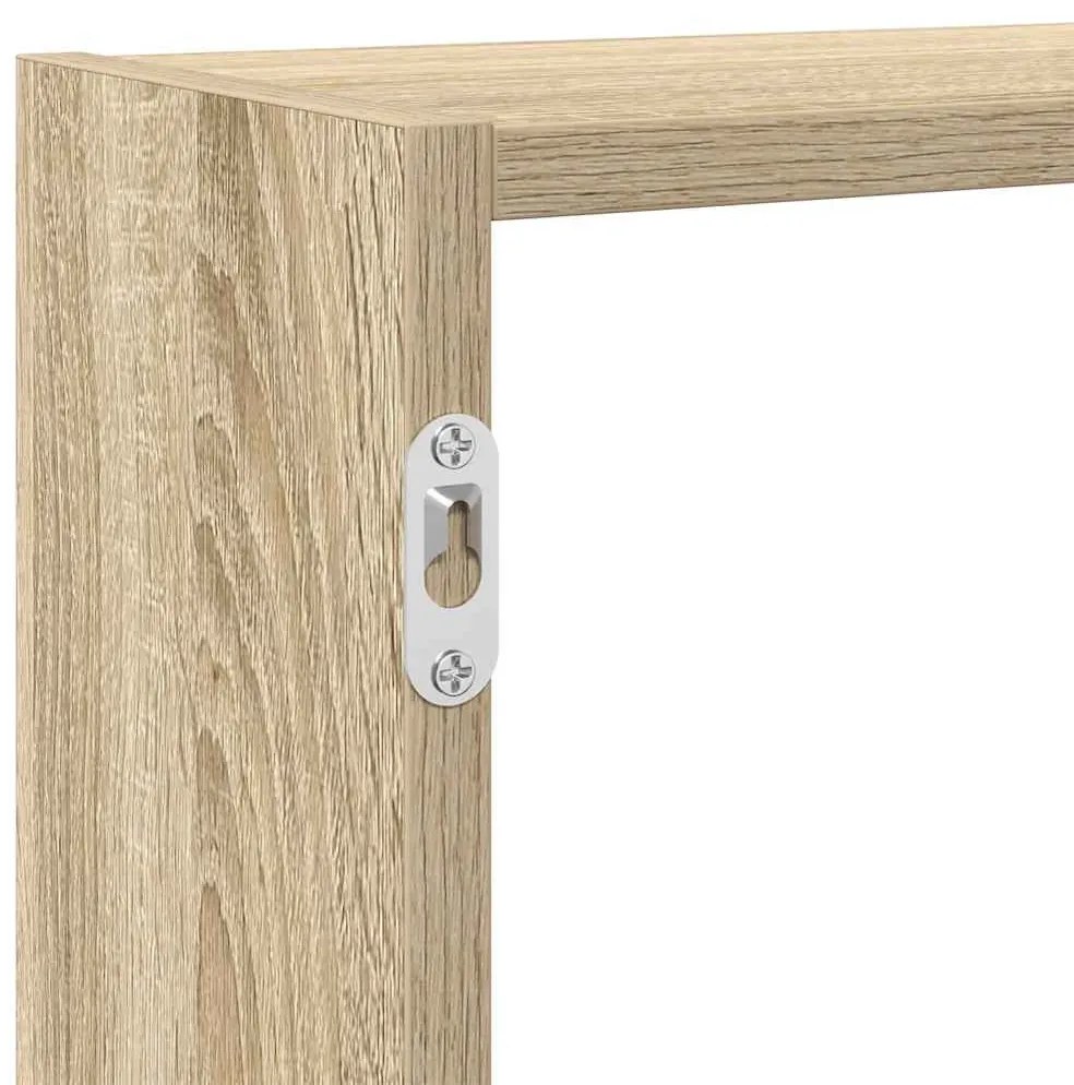 sonoma tölgyszínű szerelt fa fali kockapolc 7 rekeszes színű